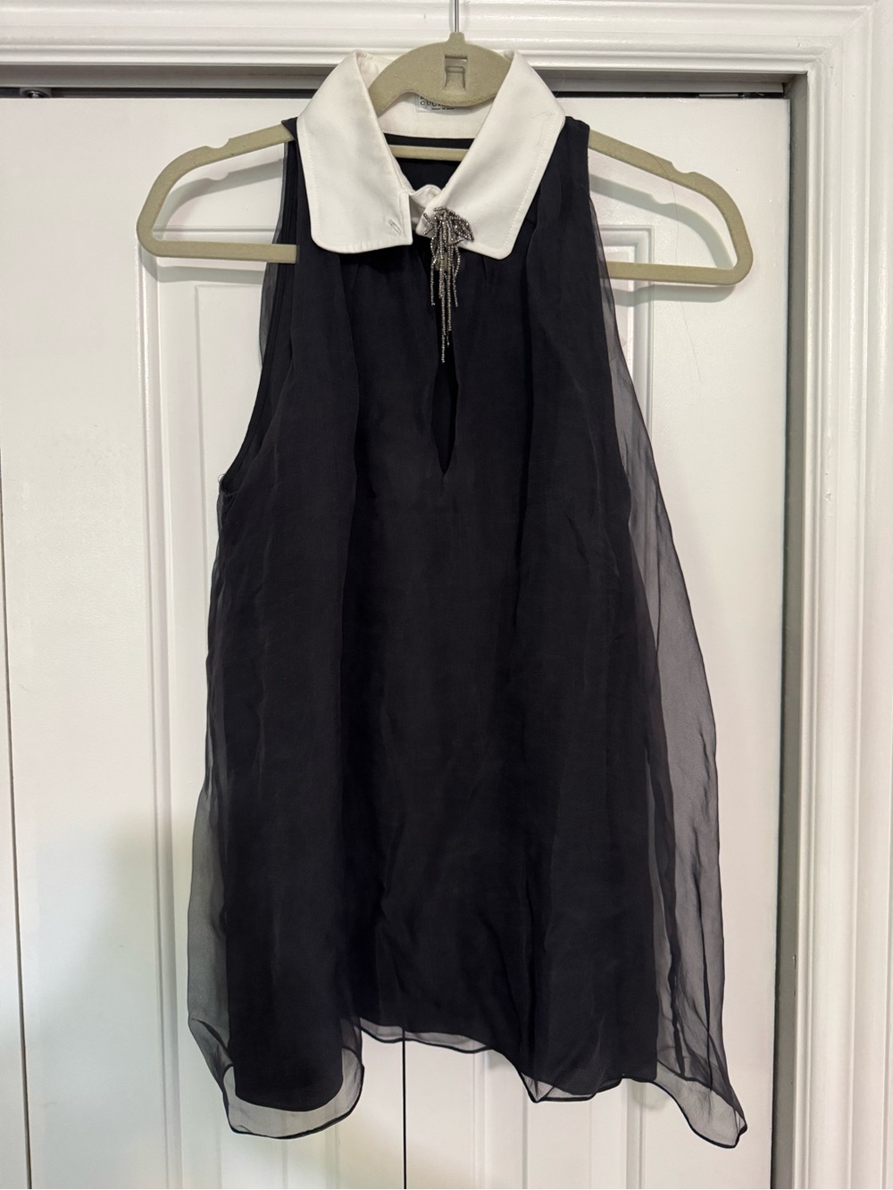Brunello Cucinelli Black and White Silk Tank - Picture 2 of 8